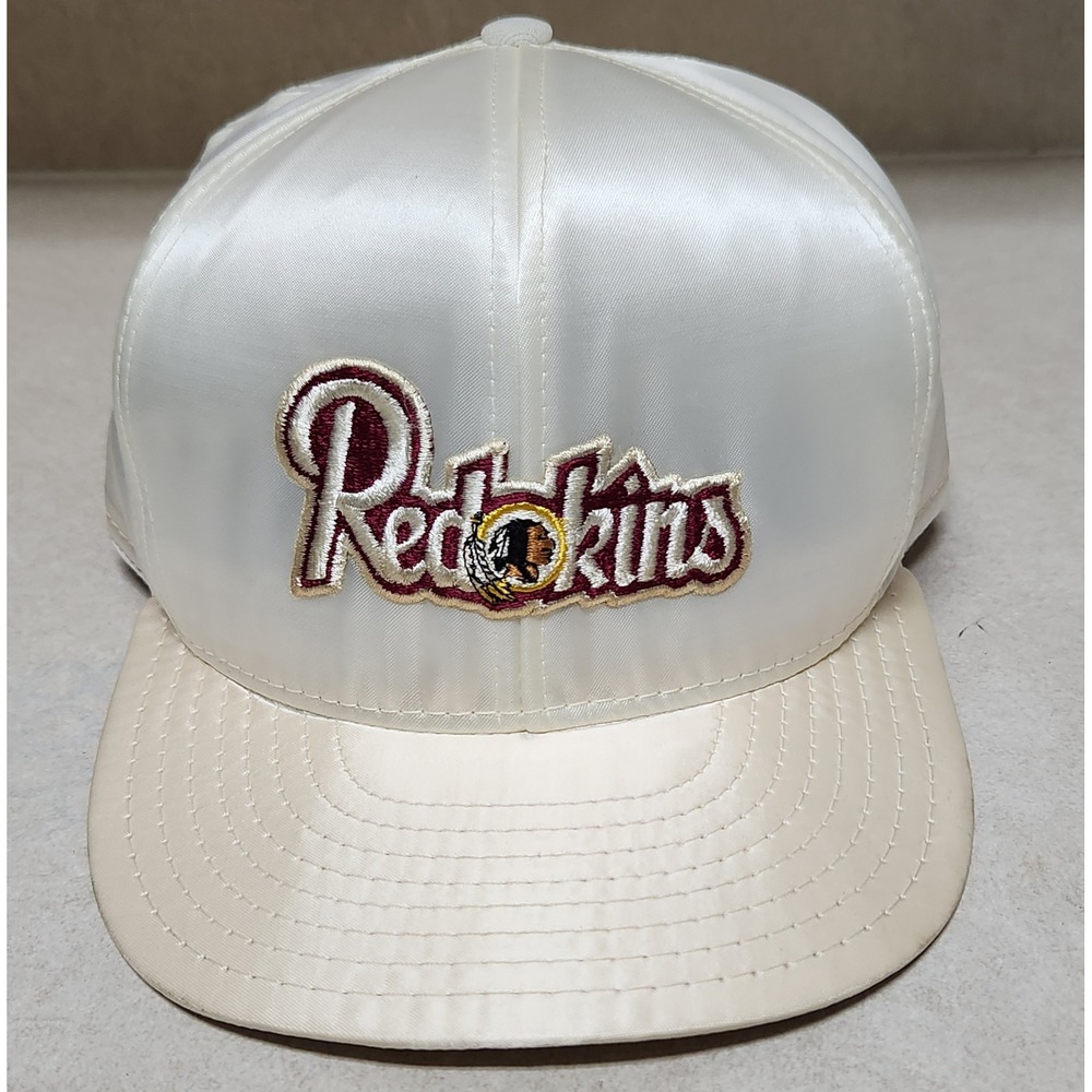 Vintage Washington Redskins AJD Super Satin Hat White Snapback NFL Cap Made USA